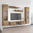 Entertainment 100" Modern Floating Wall Mounted Entertainment Center with 16-Color LED Lighting, High Gloss Finish-466944387