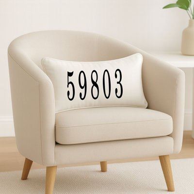 Coussin personnalisé avec code postal personnalisé