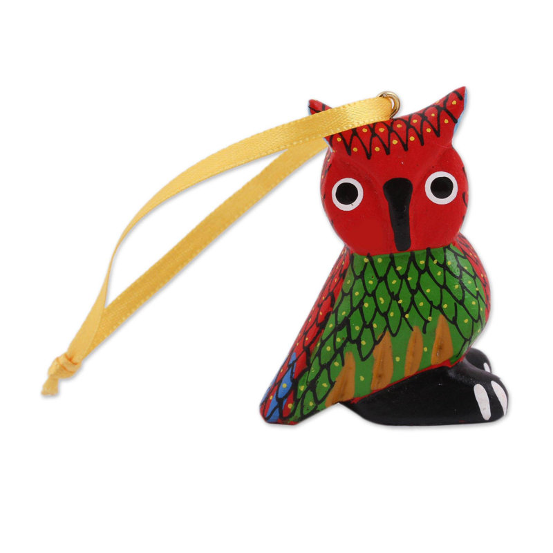Ornement figurine suspendu alebrije doux hibou