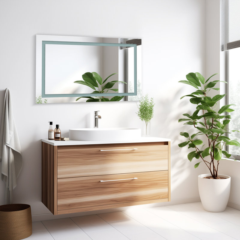 Frameless Led Bathroom Mirror,3 Colors Dimmable,anti-fog,memory Function,wall Mounted Lighted Vanity Mirror, 24" x 36"