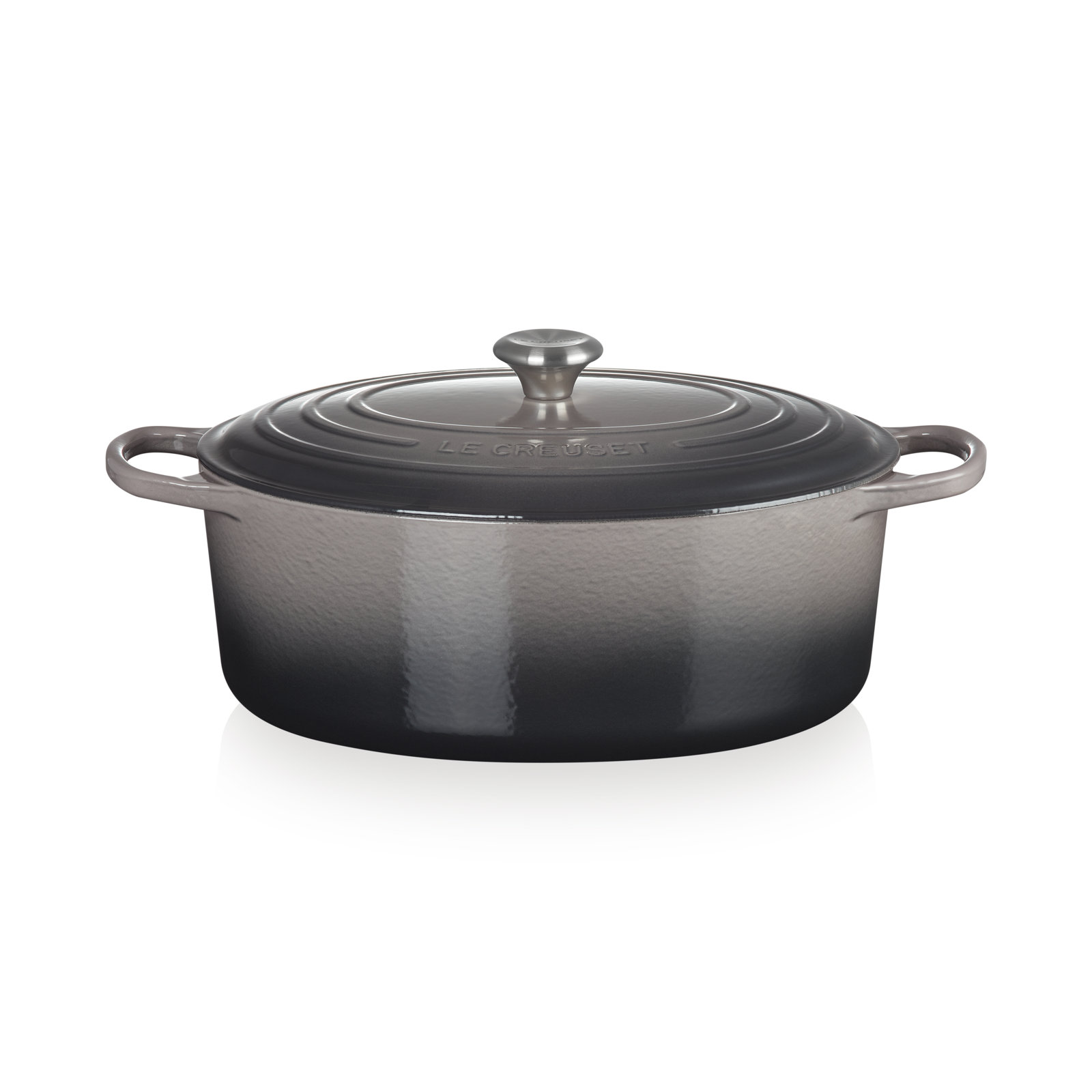 Le Creuset Enameled Cast Iron Oval Dutch Oven with Lid, Oyster/Silver, 5 quarts