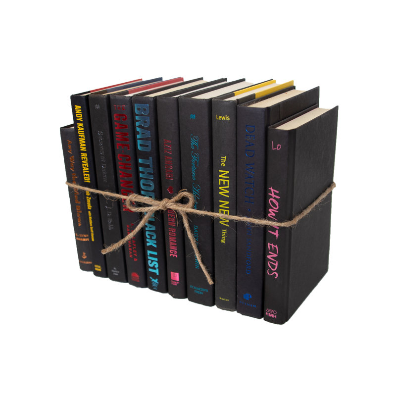 Decorative Books - Metallic Book Bundle - 1 Foot of Black Books