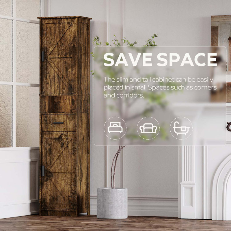 Versatile Bathroom Cabinet with Efficient Storage Compartments for Optimal Organization, Vintage