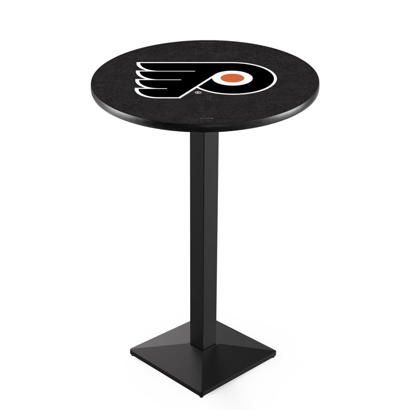 Table de salle à manger 30 po NHL, Noir froissé, Flyers de Philadelphia - orange