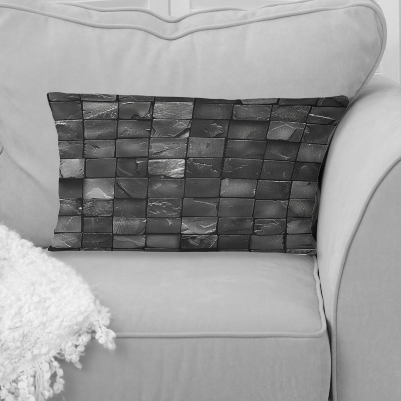 Carreaux de mosaïque gris moderne IV - Coussin lombaire moderne