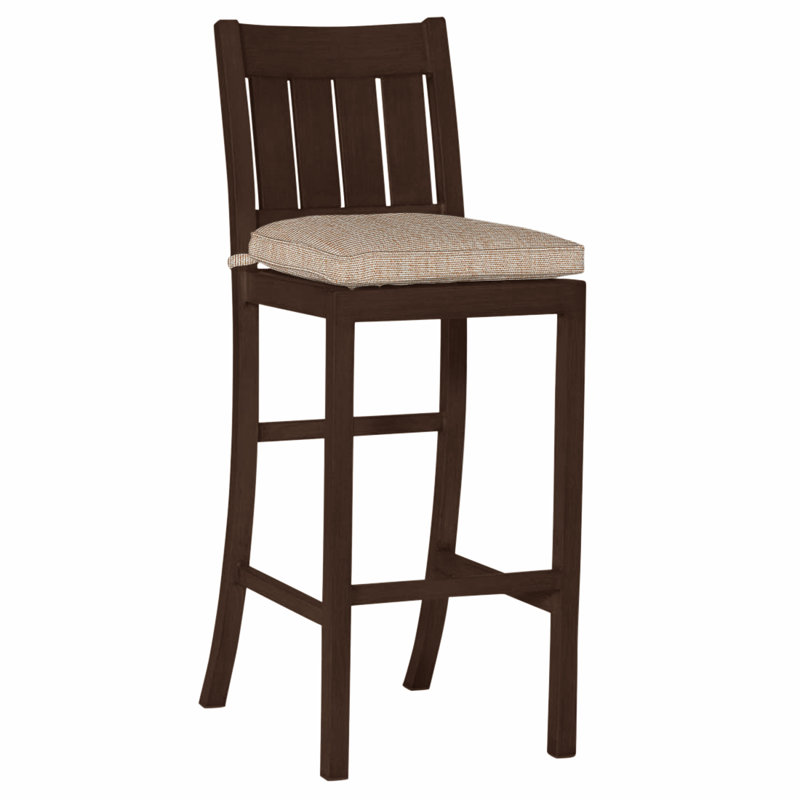 Tabouret de bar Club Wrought, Welt, Toile sable, Acajou