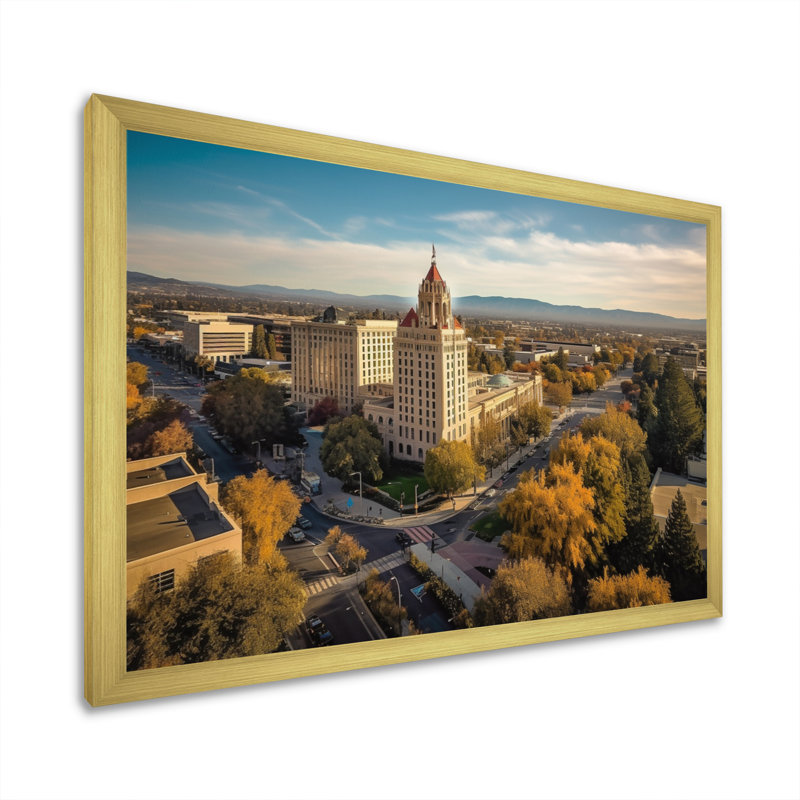California Beauty Cityscape, impression sur toile, H 12 po x l 20 po x P 1 po, Encadrement doré