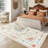 Tiger Print Machine Washable Rug Vintage Floral Soft Non-Slip Non-Shedding Low Pile Carpet for Living Room Bedroom Kitchen Dining Room-1320329825-1320540792