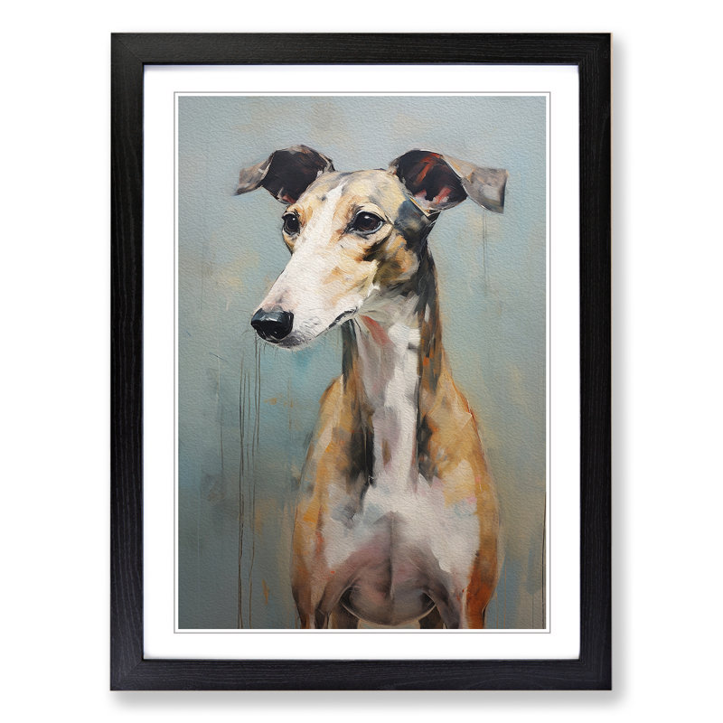 Greyhound Gestural - Framed Print