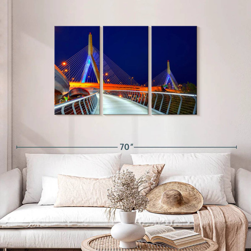 Patriotic Zakim Bridge, 28" H x 45" W