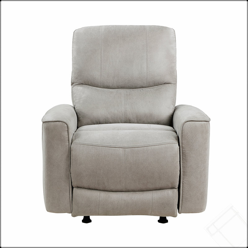 Chaise berçante inclinable de style moderne et transitionnel en microfibre polie grise polie 1 pièce