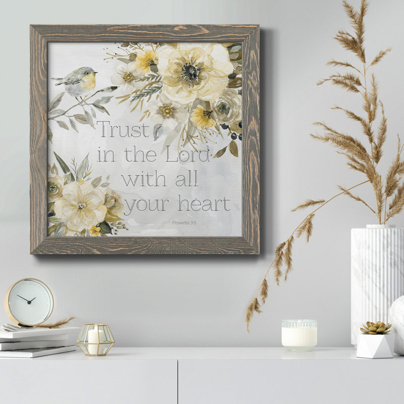 «May Flowers I», peinture sur toile encadrée, H 31,5 po x l 31,5 po x P 1,5 po, Encadré gris