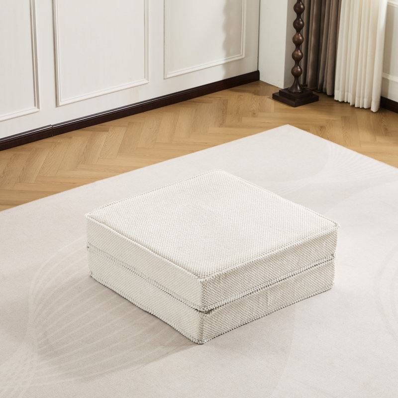 Plancher convertible, molleton Mahjong Circle, blanc, mousse haute densité, support de relaxation l'après-midi, télévision à regarder