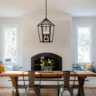 Asheville 3 - Light Dimmable Lantern Geometric Chandelier