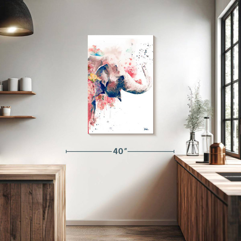 Éléphant floral, H 36 po x l 24 po