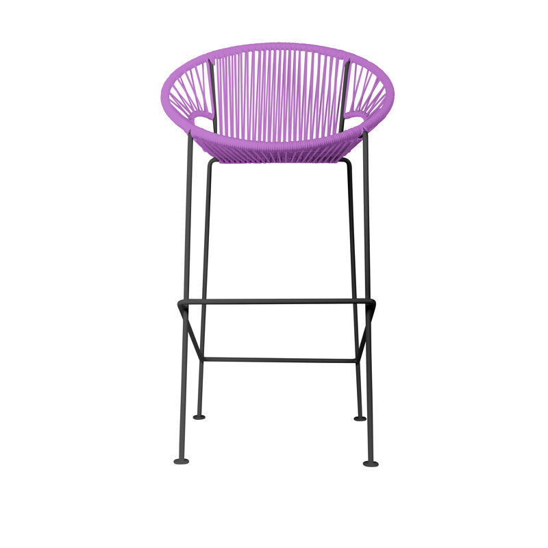 Tabouret de bar Alaena Puerto, Noir, Orchidée
