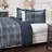 Keesey Indigo/Light Gray Standard Cotton 3 Piece Duvet Cover Set-943145093