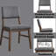 2 chaises d'appoint en velours côtelé et noyer gris - coussins de siège et de dossier rembourrés, style scandinave, densité de mousse D24, revêtement en placage de bois, largeur de 19 po, profondeur de 17 po, capacité de poids maximale de 220 lb-2067494991