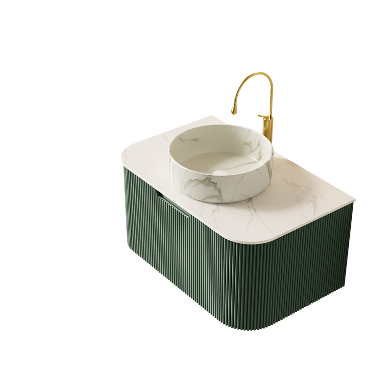 Meuble-lavabo de salle de bain mural 30 po Dina, Vert