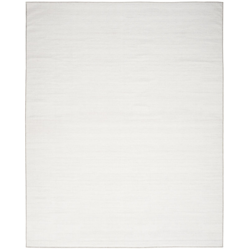 Ivanas Machine Washable Cotton Area Rug in Ivory, Rectangle 9' x 12'