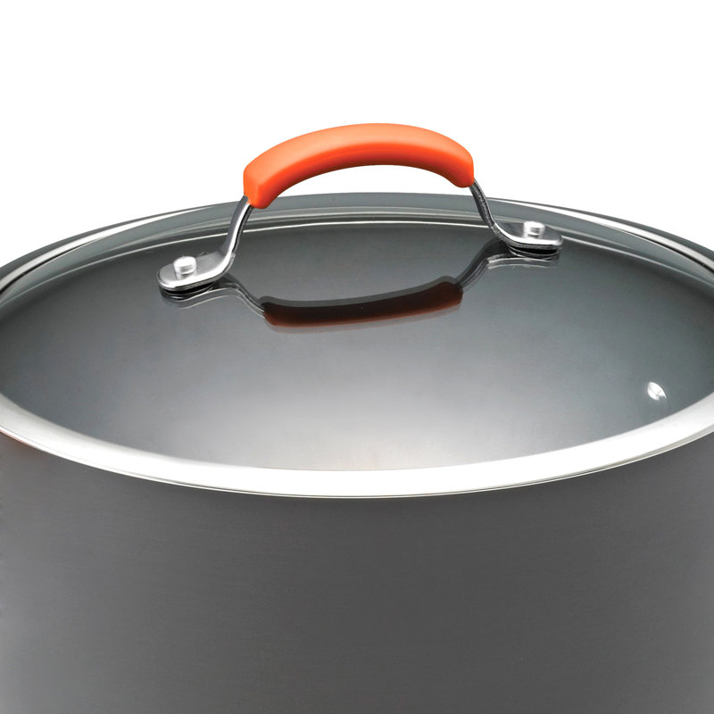 Gray and Orange 14-Piece Nonstick Aluminum Cookware Set