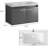 31" Black Floating Bathroom Vanity with Sink, Modern Clearance Bathroom Vanities LED Light-1775691169