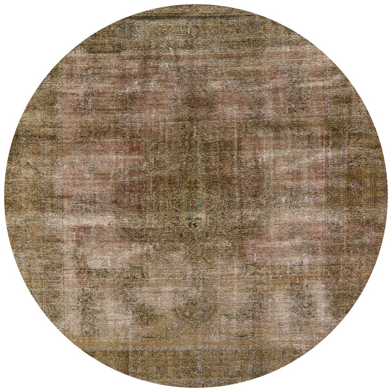 Tapis oriental brun Howton, Rond 5 pi