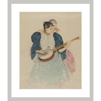 «The Banjo Lesson» par Mary Cassatt, impression giclée sur cadre