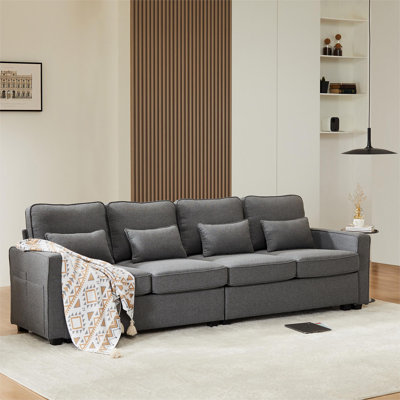 Bobi 4 Seater Linen Sofa & Chaise