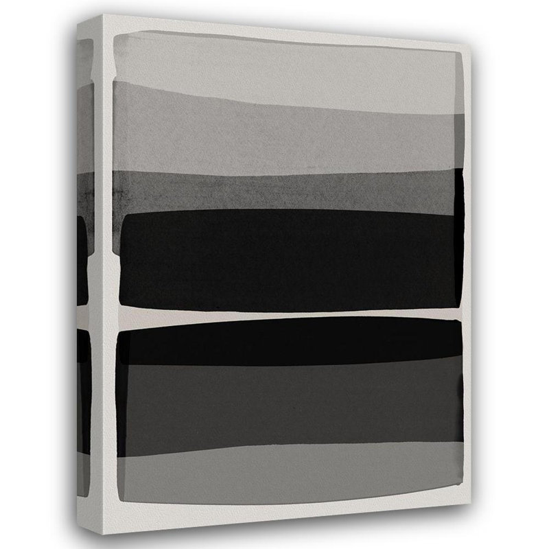 Art sur toile tendue avec châssis Latitude Run® Orara Studio: noir et blanc moderne, H 48 po x l 35 po