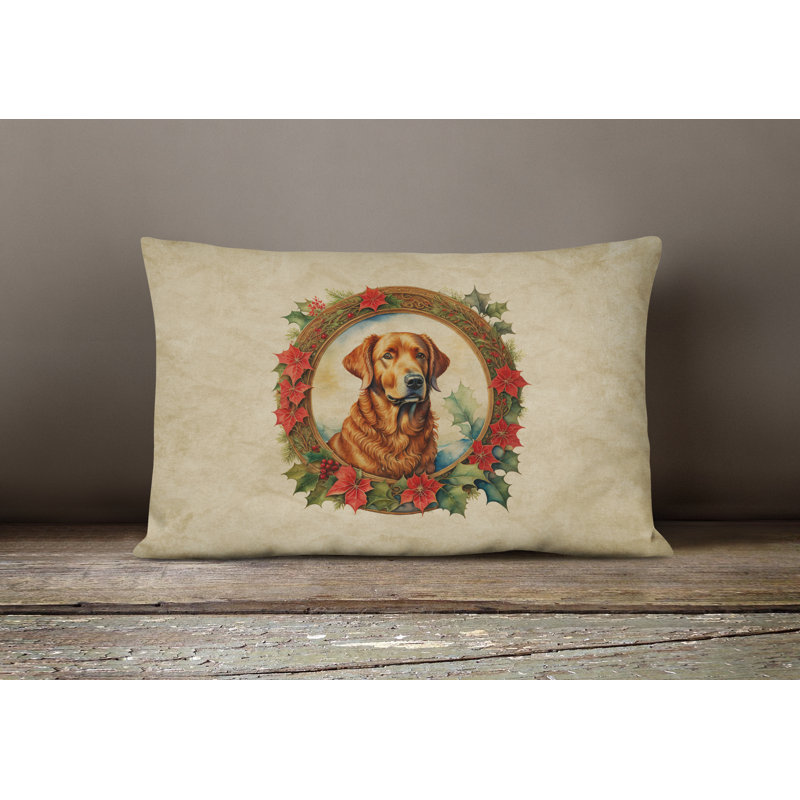 Coussin décoratif intérieur / extérieur en polyester Christmas, 12 po x 16 po, Rectangulaire