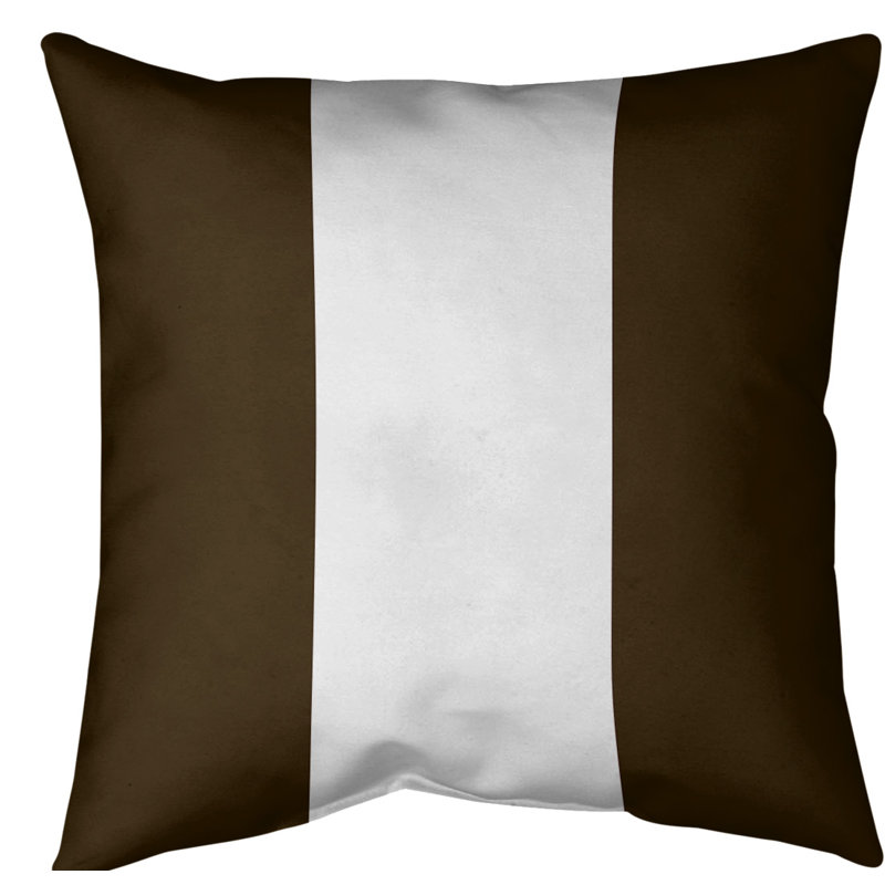 Housse de coussin, 18 po x 18 po, Brun / Blanc, Sergé de coton