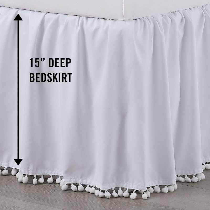 Martex Pom Pom Tassle Platform Bedskirt, King 