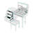 Vantiy Desk with Mirror, LED Lights, Drawers and Compartments