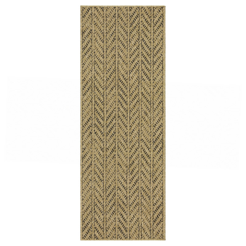 Black Indoor/Outdoor Area Rug, Runner 2'7" x 7'3"