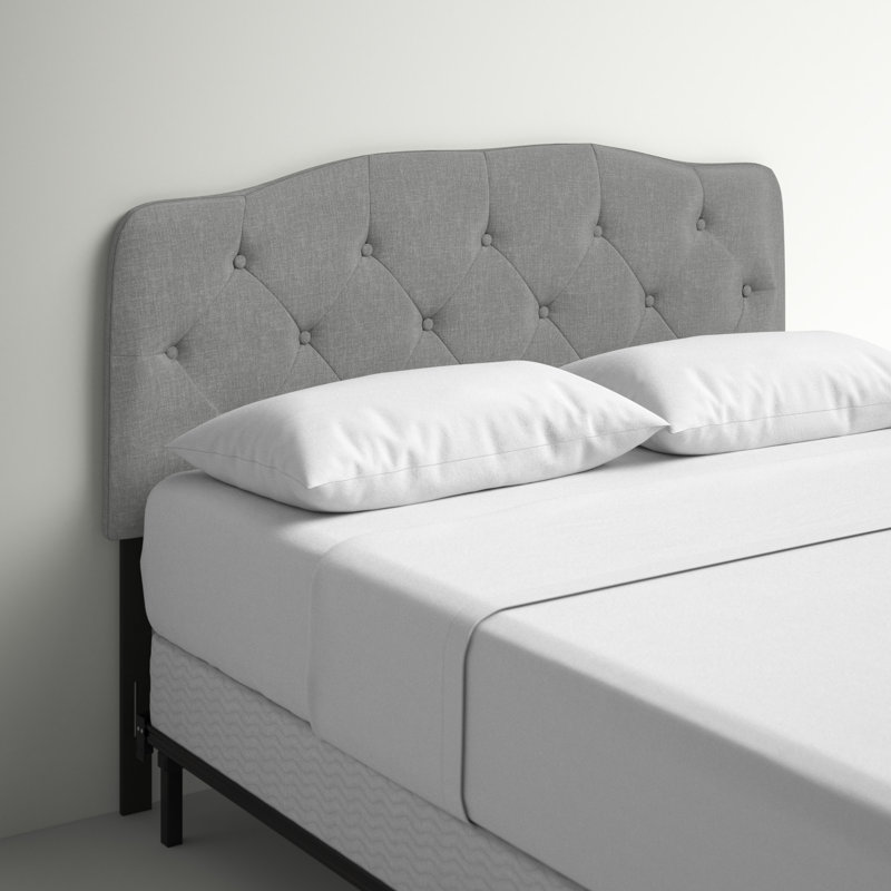 Richard Upholstered Panel Headboard, Gray, Queen