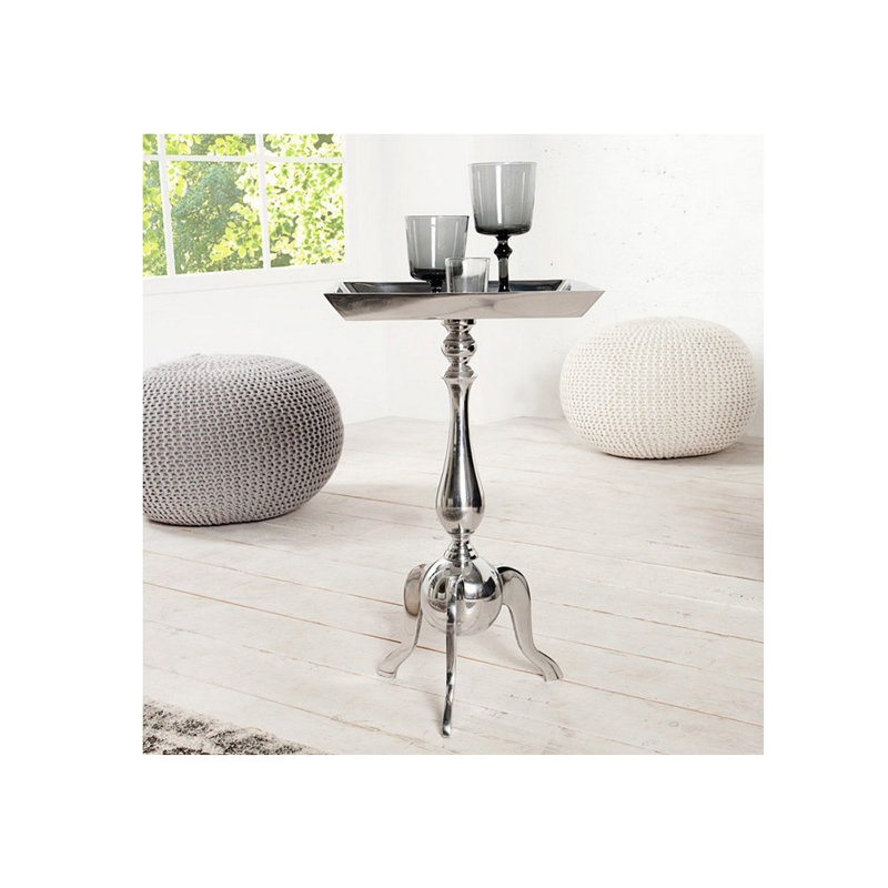 Quinton Trestle End Table, Silver
