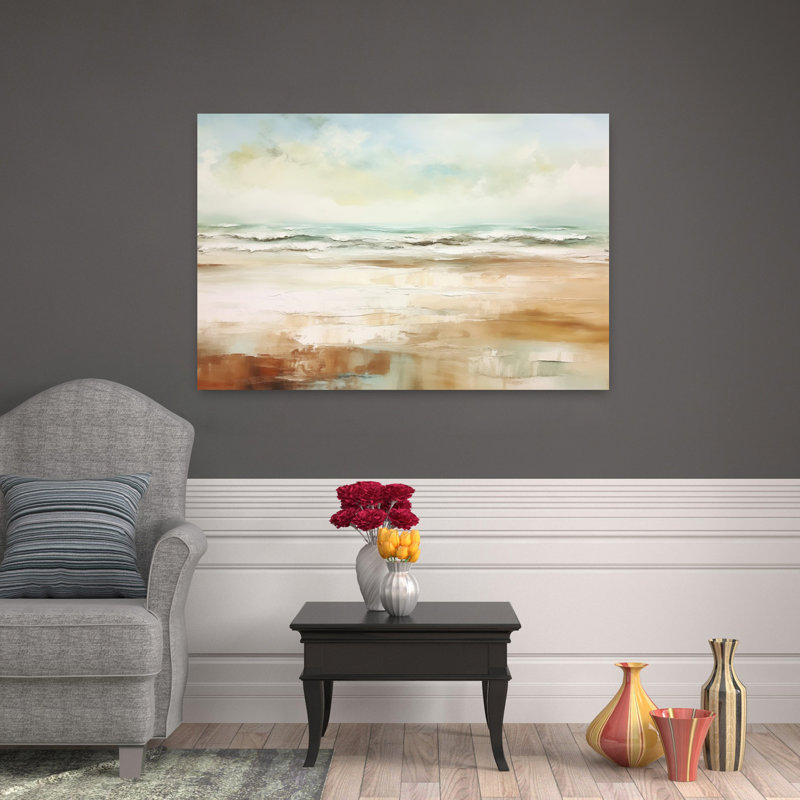 Art contemporain, art mural moderne et paisible, H 32 po x l 48 po