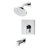 Dean Collection Shower Trim System: 6" Round Shower Head, Single Handle Set, Tub Spout & Rough-in Valve Included - Chrome Polished-92460992