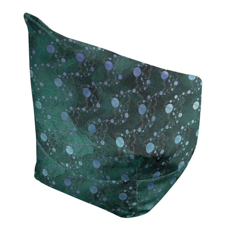 Fauteuil sac de pois Leffel, H 27 po x l 30 po x P 25 po, Pouf fauteuil, Dégradé vert