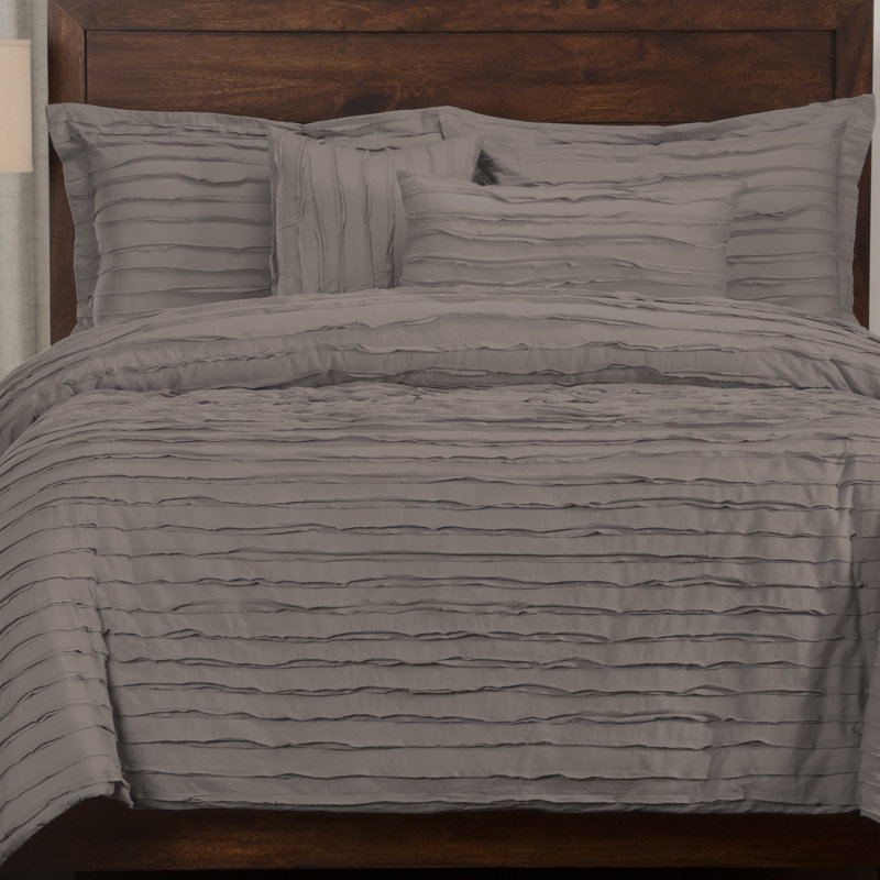 Tattered Cotton Duvet Cover & Insert, Queen Duvet Cover & Insert + 5 Additional Pieces, Haze