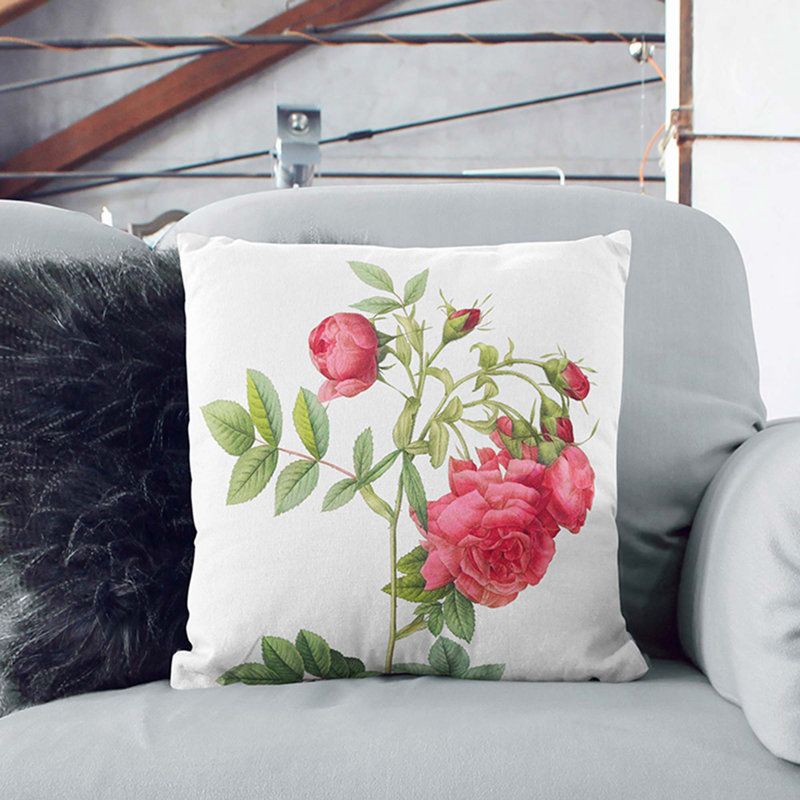 Floral Square Throw Cushion, 55cm H x 55cm W x 20cm D