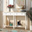 Console Console avec deux tiroirs de rangement et une tablette inférieure pour le salon, entrée (blanc ivoire)