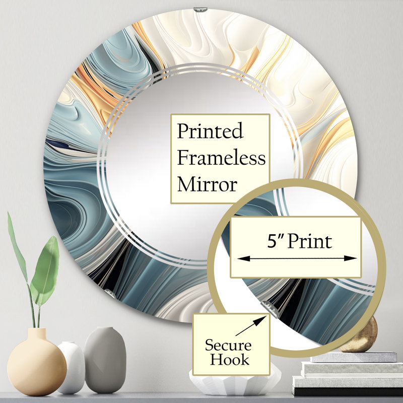 Felinus - Miroir mural rond moderne, 24 po x 24 po