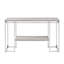 Console moderne avec cadre chromé et plateau en chêne naturel pour un mobilier de salon élégant