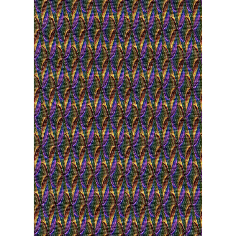 Tapis bleu/rose à motifs, Rectangle 5 pi x 7 pi