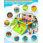 Grand château gonflable pour grands enfants 8-12, parcours gonflable d'obstacles pour enfants 3-6 x 16,5 pi avec glissade XXL, zone de saut, piscine d'eau, barres à obstacles, lancer d'anneaux, souffleur de 750 W, château gonflable extérieur pouvant accueillir 6 enfants