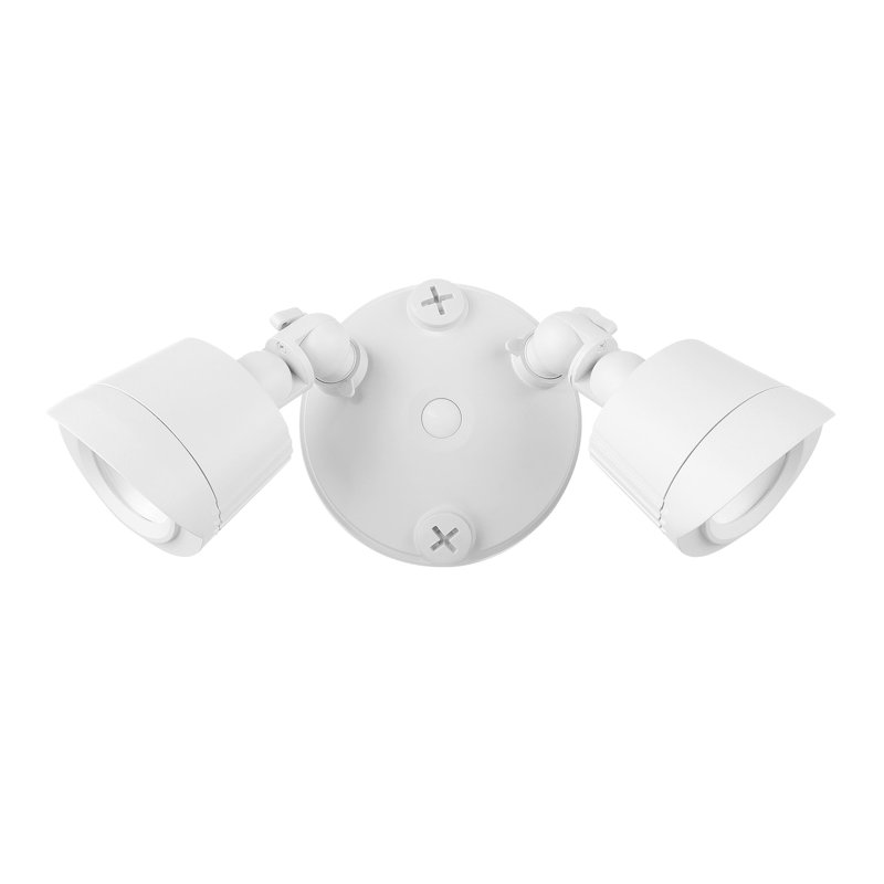 White Dual Head LED Outdoor Security Flood Light