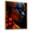 Élégant papillon bleu profond Portrait I - femme moderne, décoration murale-894423622-894423629
