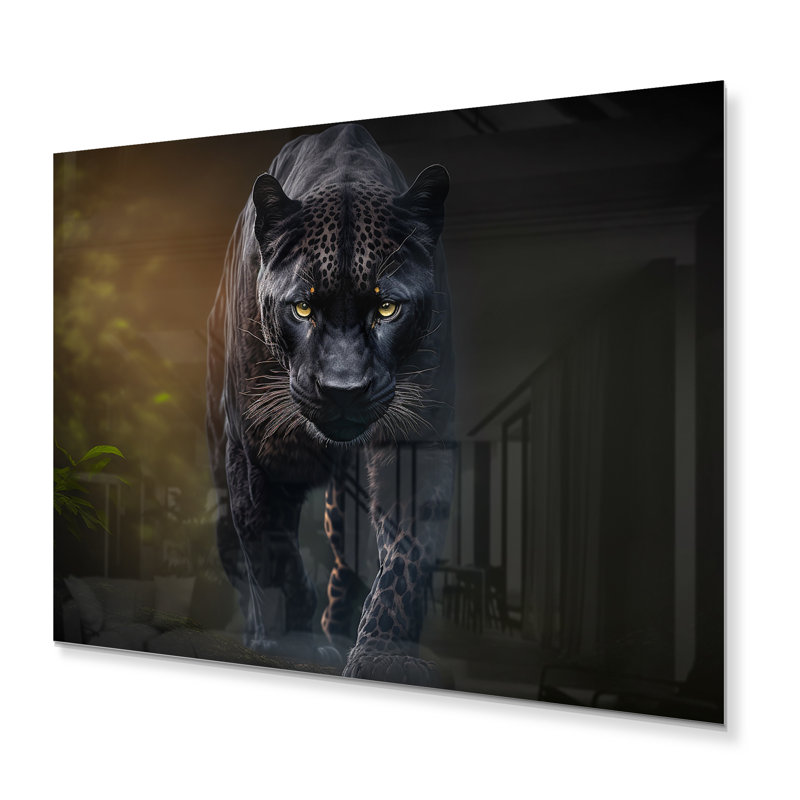 - Décoration murale en métal animaux panthère, H 30 po x l 40 po x P 1 po